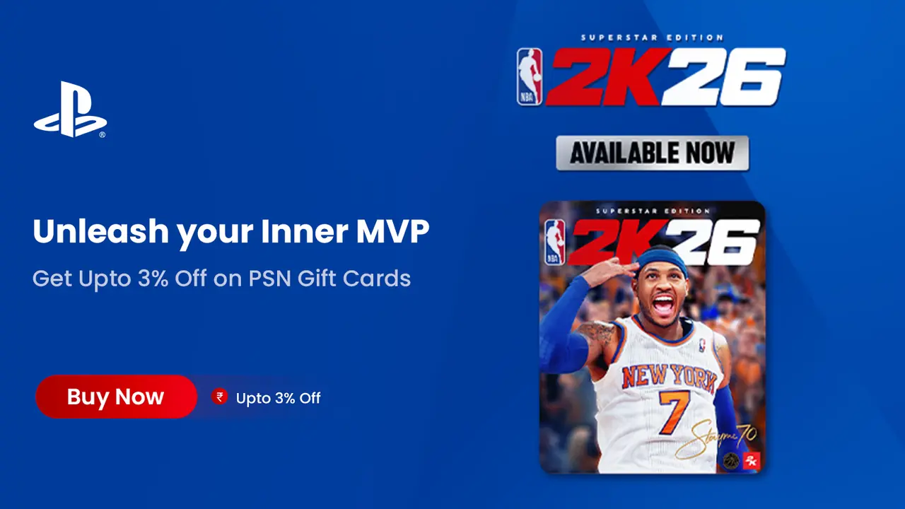 PlayStation Gift Cards India Flat 4% Off